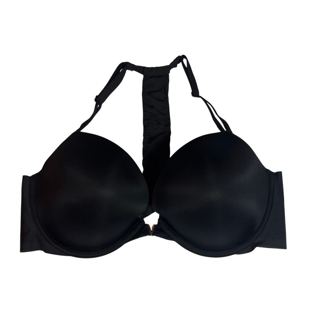 Victoria's Secret Black Strapless Push Up Bra Convertible Multiway 38D V Bar